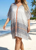 Fashion V-Neck Double Side Slits Cover Up