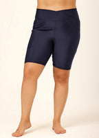 Plus Size Navy Blue  Sport Simple Swim Bottom