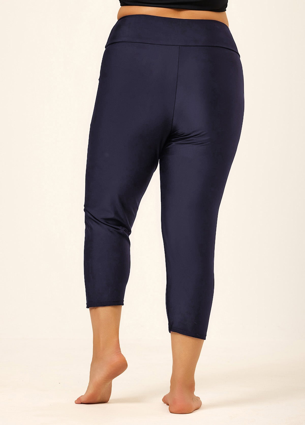 Navy Blue Plus Size Swim Shorts Beach Bottom