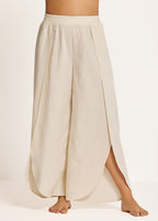 White Through Side Split Plus Size Bathing Suit Cover Ups Fly Away Pants