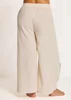 White Through Side Split Plus Size Bathing Suit Cover Ups Fly Away Pants