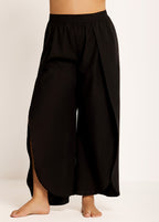 Black Through Side Split Curvy Swim Cover Ups Fly Away Pants