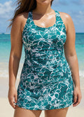 Floral Print Square Neck Women Classy Racerback Tankini Set